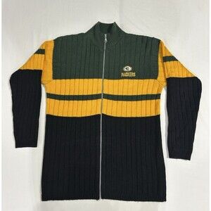 Vintage Green Bay Packers NFL Sweater Full Zip Adult Medium Game Day P2